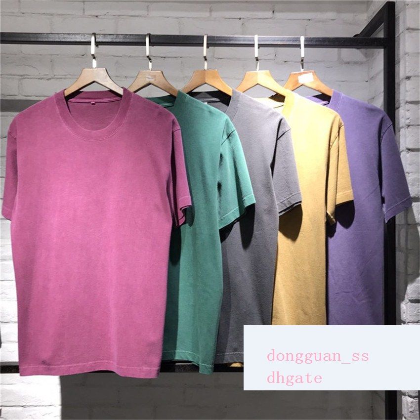 Satin Al Bes Renk T Shirt Erkek Kadin Yaz Vintage T Shirt Hicbir Baski Hicbir Etiket Retro Tops Boy 2020 Yuksek Kalite Tee Kati Tl172 64 Dhgate Comda