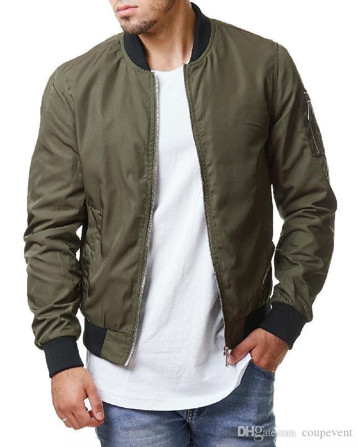 4XL Spring Solid Bomber Jackets Autumn 