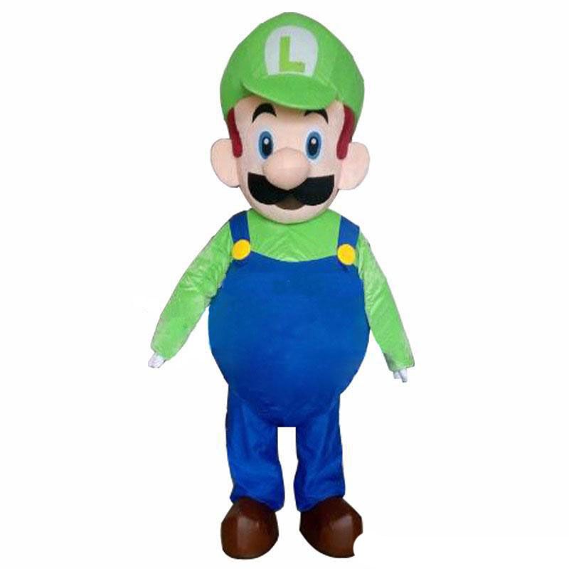 Super Mario/& Luigi 2pcs Mascot Costume Party Fancy Dress Cartoon Suit Adult Size