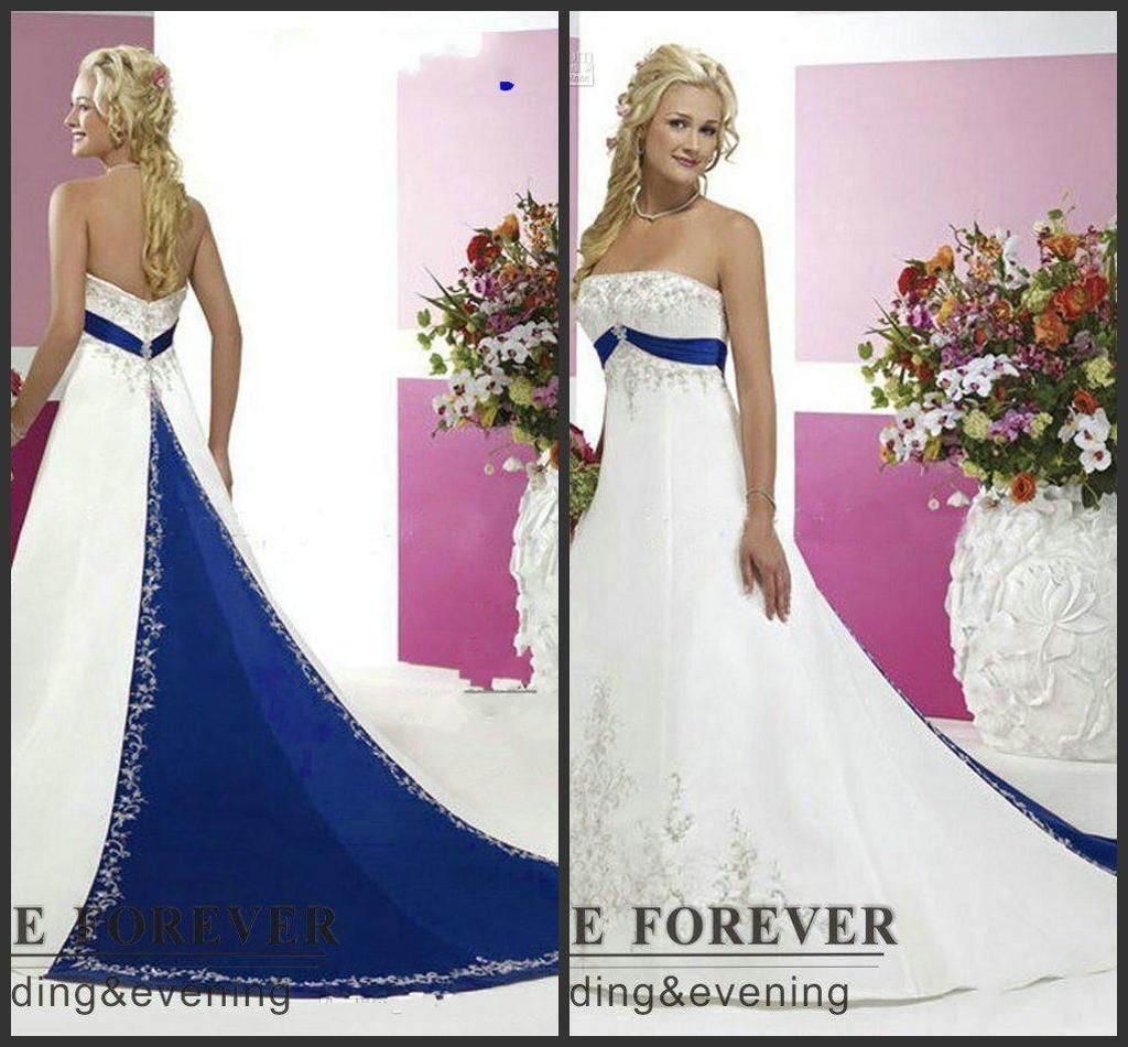 royal blue white and silver wedding dresses