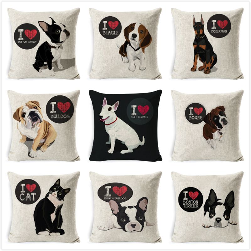Bull Terrier Beagle Cushion Covers Boston Terrier Boxer Dog Pillow Cases Bulldog Cat Chihuahua Doberman Home Decor 24 Outdoor Cushions Outdoor Cushion Covers Online From Garden One 8 03 Dhgate Com
