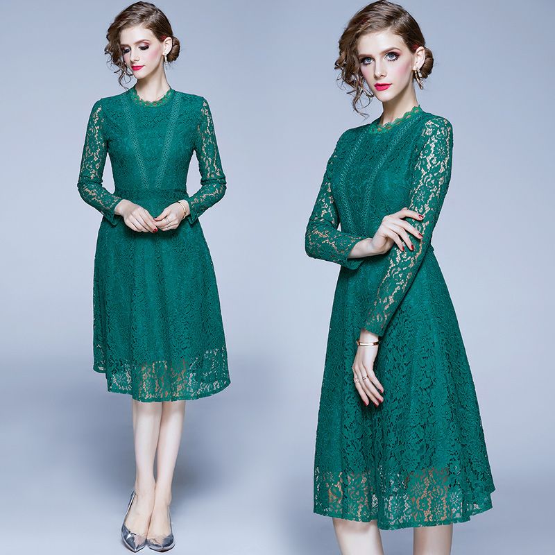 green dinner dress