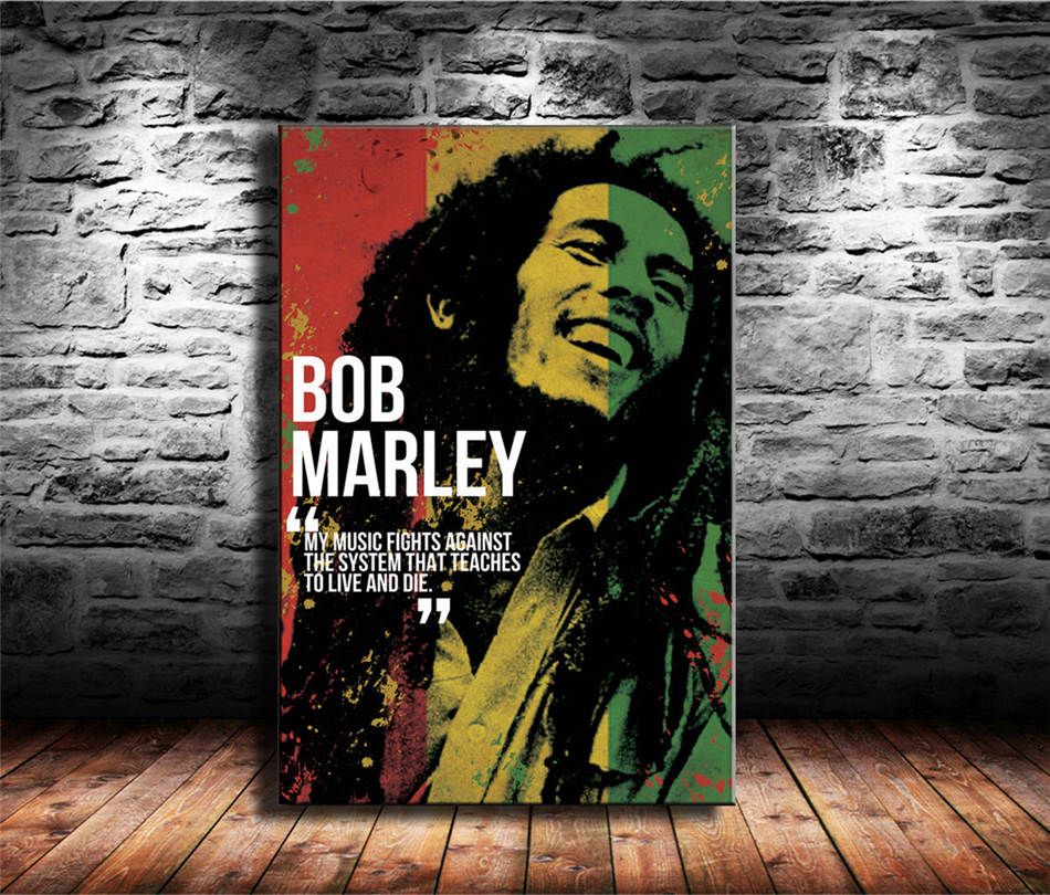 My Music Fights Against Bob Marley Poster Print 12 X 18 Inch Rolled Wall Art Posters Prints