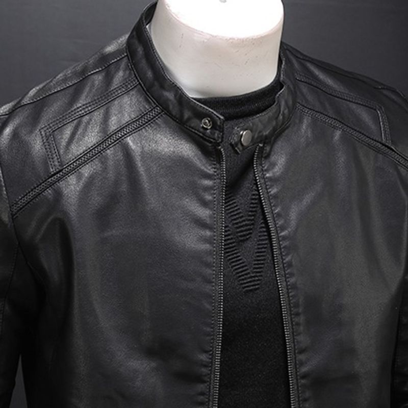Chaqueta de cuero Pu para primavera y otoño abrigos de edición core Chaqueta de cuero Pu para primavera y otoño abrigos de edición core