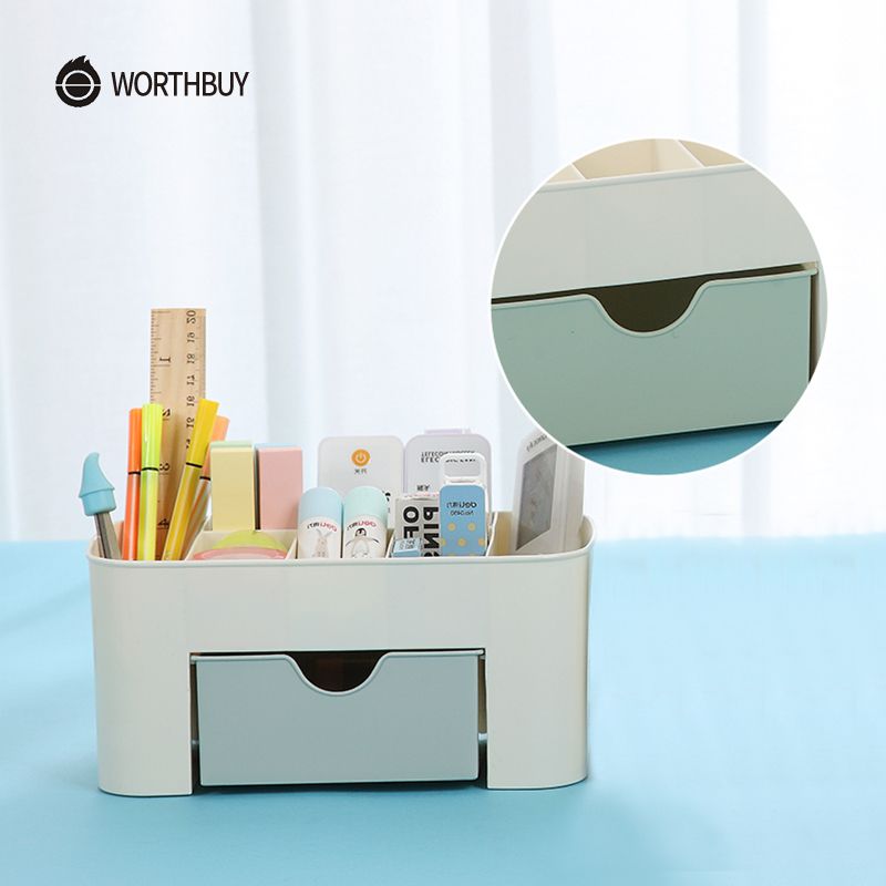 2020 Worthbuy Multifunctional Makeup Organizer Box Plastic Desk