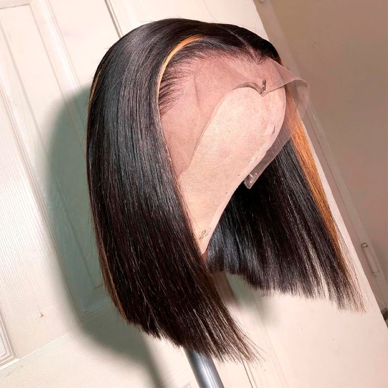 Ombre Highlight Color Lace Front Human Hair Wig Remy Brazilian