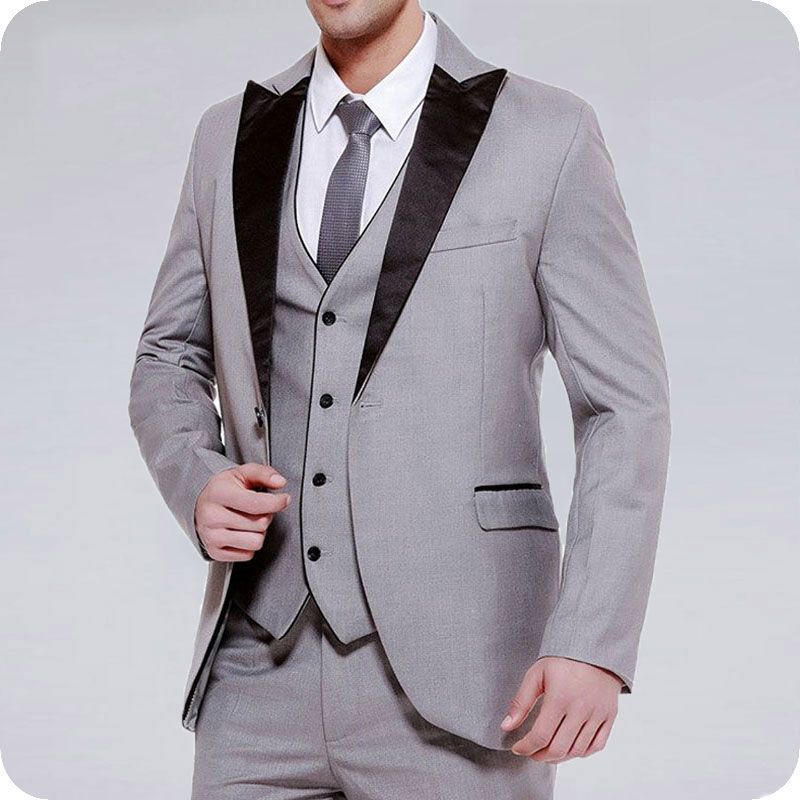 Compra El Último Diseño Gris Trajes De Boda Smoking Del Novio Negro  Enarboló El Diseño Del Traje Del Hombre Delgado Terno Masculino Hombre  Blazer Trajes De Hombre Barato | Entrega Rápida Y