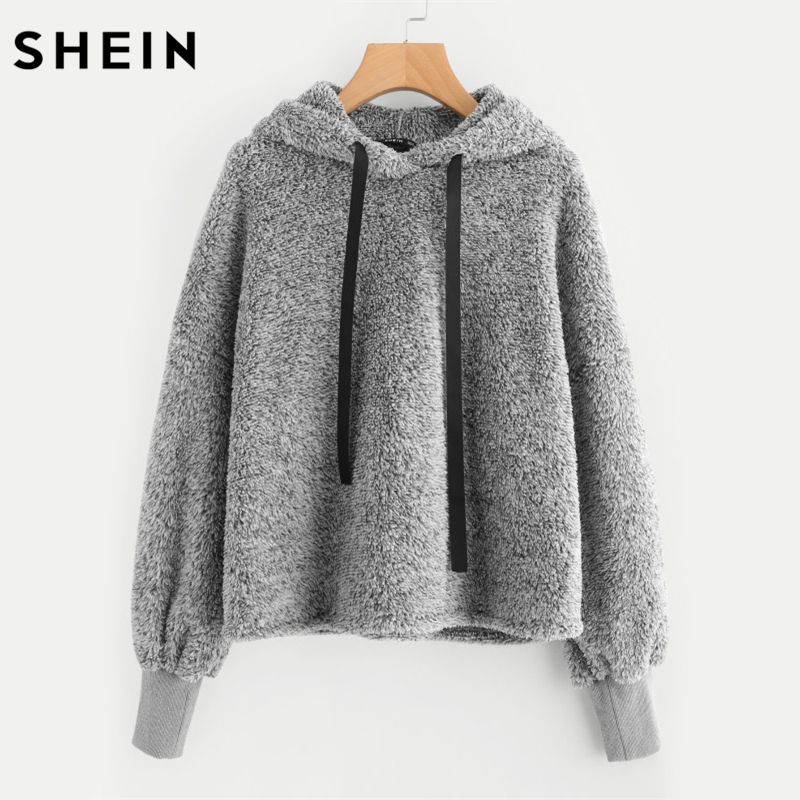 cream fur moletom com capuz