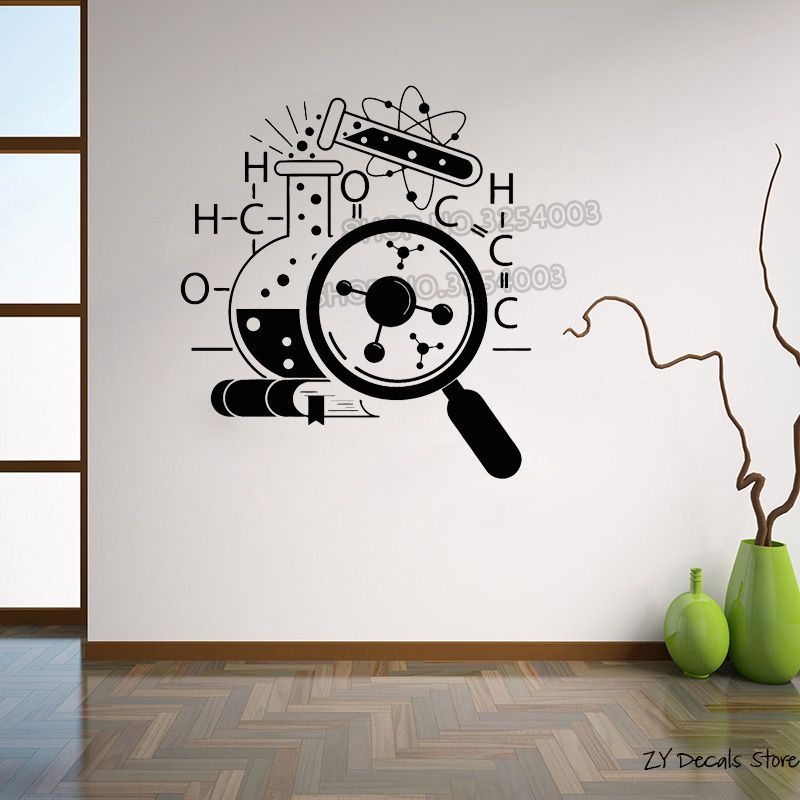 Chemistry Scientist Art Stickers Wallpaper Teens Bedroom Removable Home Decoration Science Vinyl Wall Decal Lab Decor Mural Sticker For The Wall
