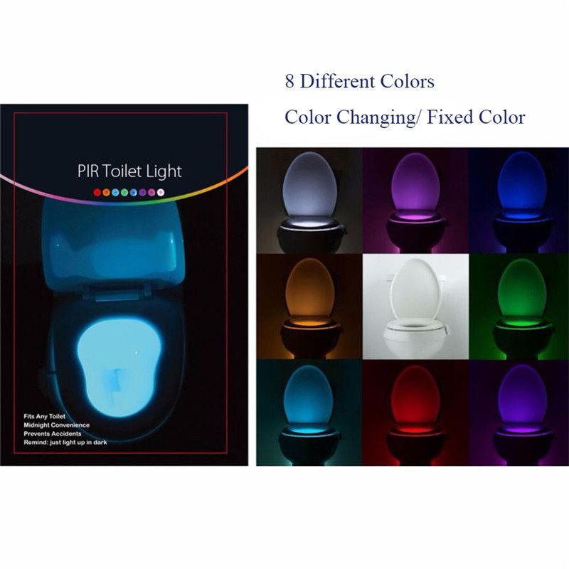 Smart Motion Sensor Lights 8 Color Waterproof Toilet Seat LED Night Light  For Toilet Bowl Backlight Bathroom Washroom Lighting