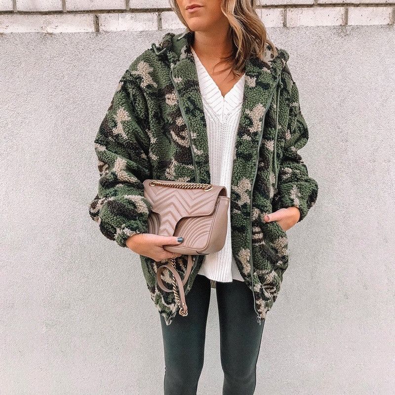 women's camo fleece jacket