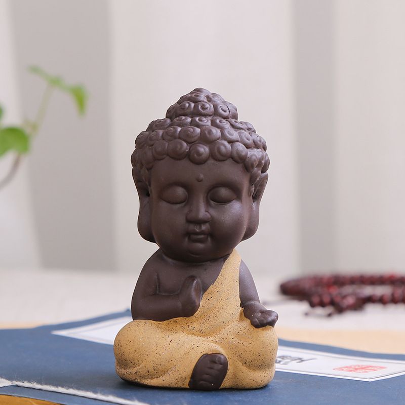 Cute Small Buddha Statue Monk Figurine Tathagata India Yoga Mandala Sculptures