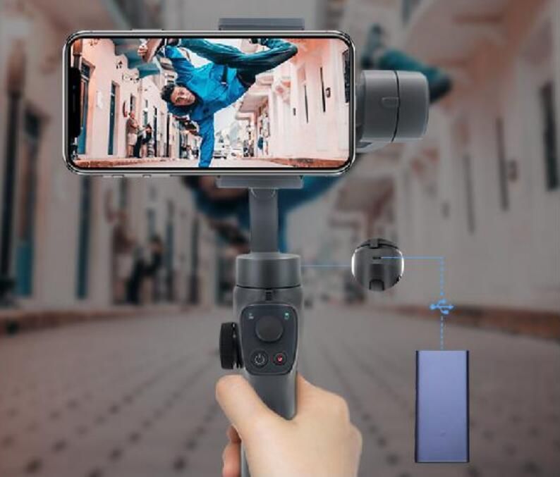 3-Axis Stabilisateur Handheld Gimbal de poche PTZ cardan Smartphone Gopro  caméra Selfie bâton trépied pour Smartphone