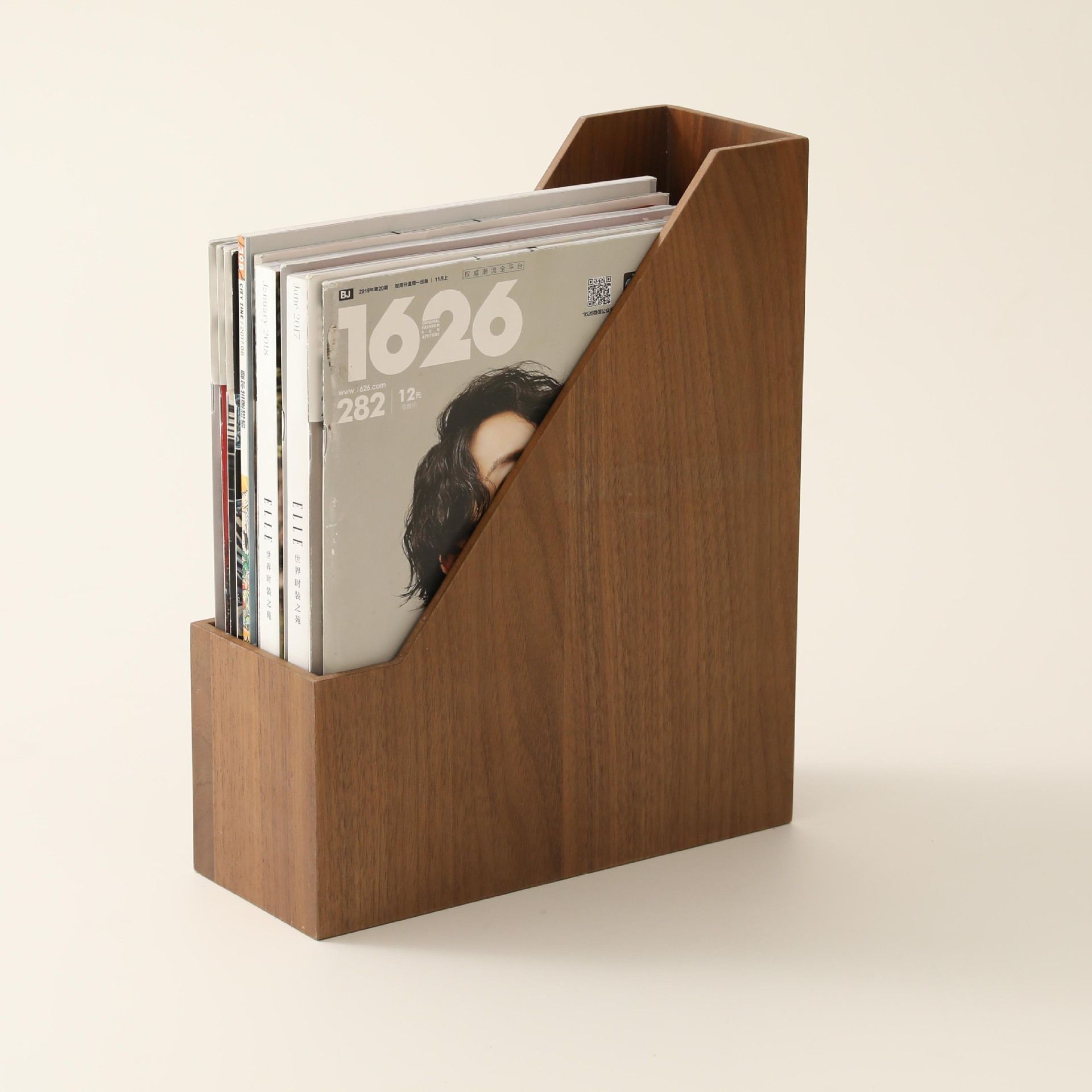 Fogun Walnut Wood Desktop Organizer Desktop Office Home Bookends Book Ends Stand Holder Shelf