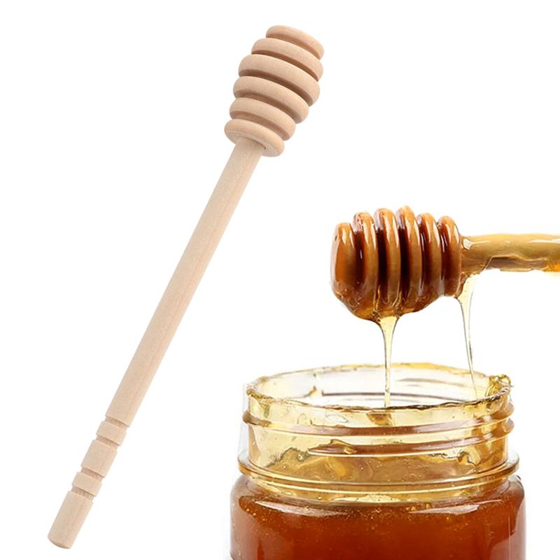 5Pcs Honey Stick Spoon Wooden Jam Mixing Dripper Drizzler Stirrer Stick AU 