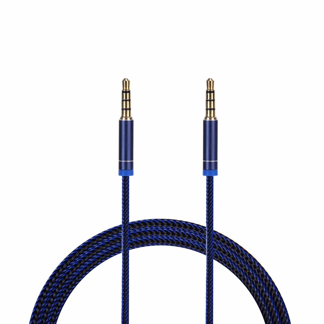 1M 3.5mm Jack To Jack AUX Stereo Plug Braided Lead Male Audio Auxiliary Cable