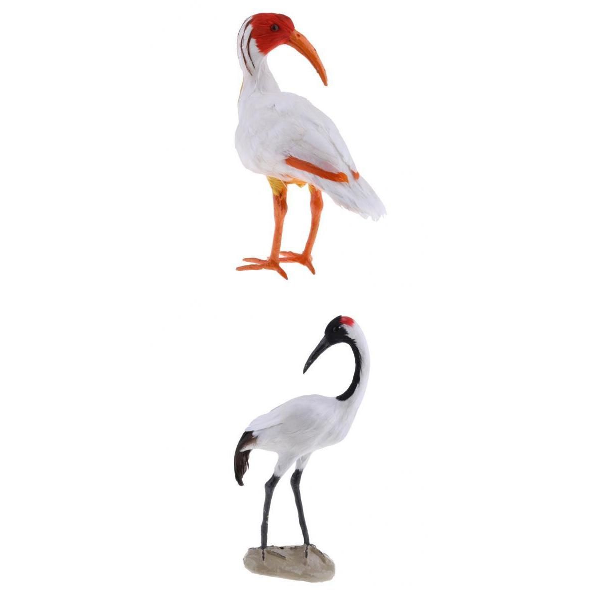 Realistic Red Crowned Crane Bird Outdoor Garden Lawn Pond Sculpture Decoration 