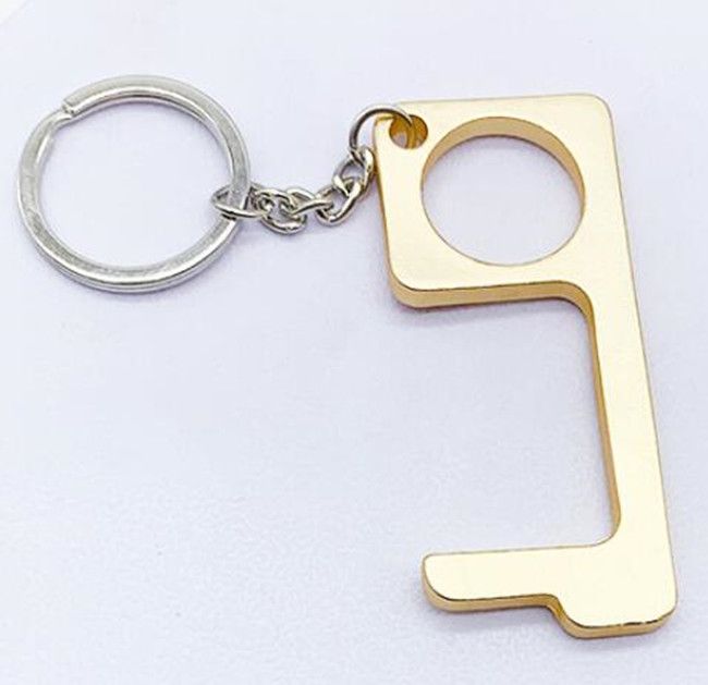 No Contact Key Door Opener Touchless Tool For Men And Women Trendy Stainless Steel Hands Free Contactless Tool Keychain