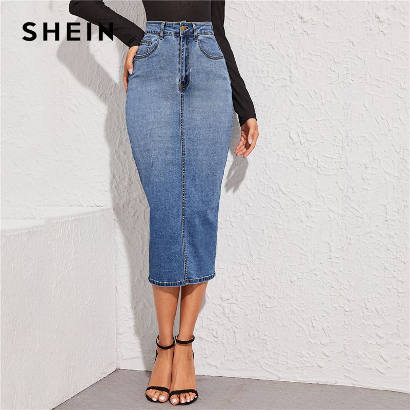 shein denim skirt