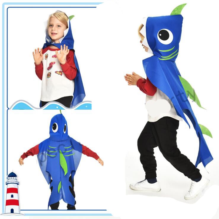 Tratado archivo Vaticinador Disfraz de tiburón para niños con capucha-niños niñas Juegos de simulación  Cape Dress Up Party