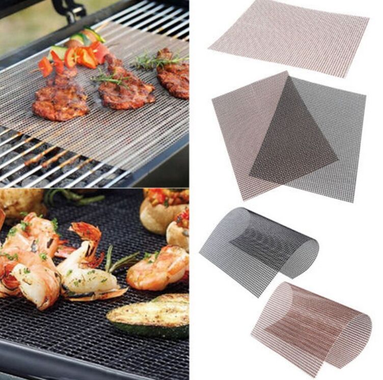 Teflon Non-stick Mesh Net Barbecue Pads Reusable BBQ Grilling Pad Baking Mats 