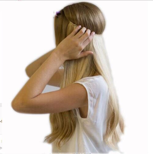 Q5 20 Inches Invisible Wire No Clips In Hair Extensions Secret