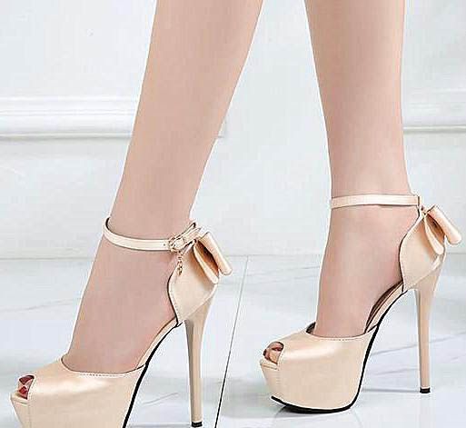 gold satin shoes