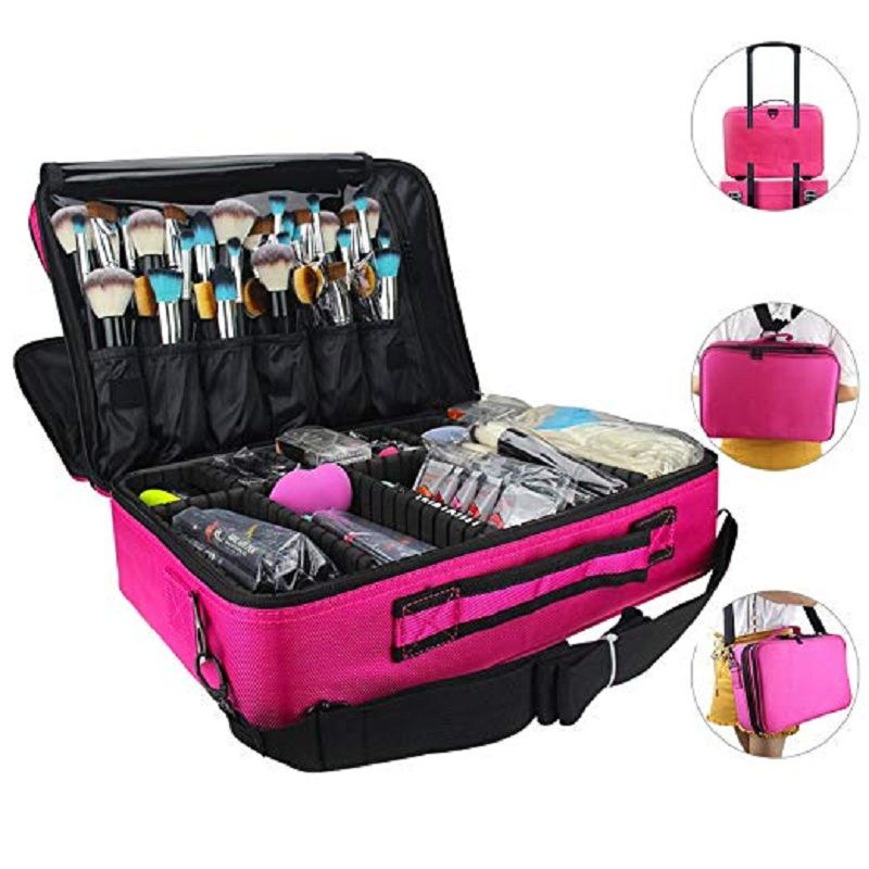 travel makeup case with brush holder