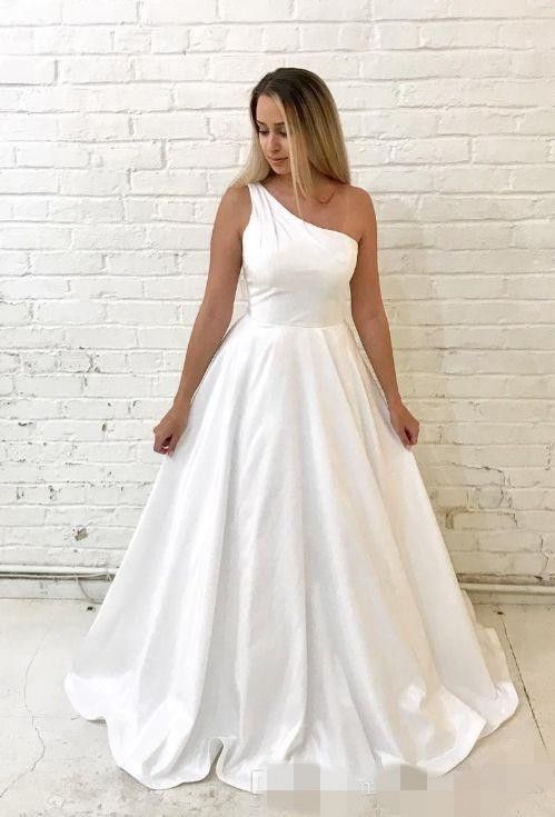 one strap wedding dress