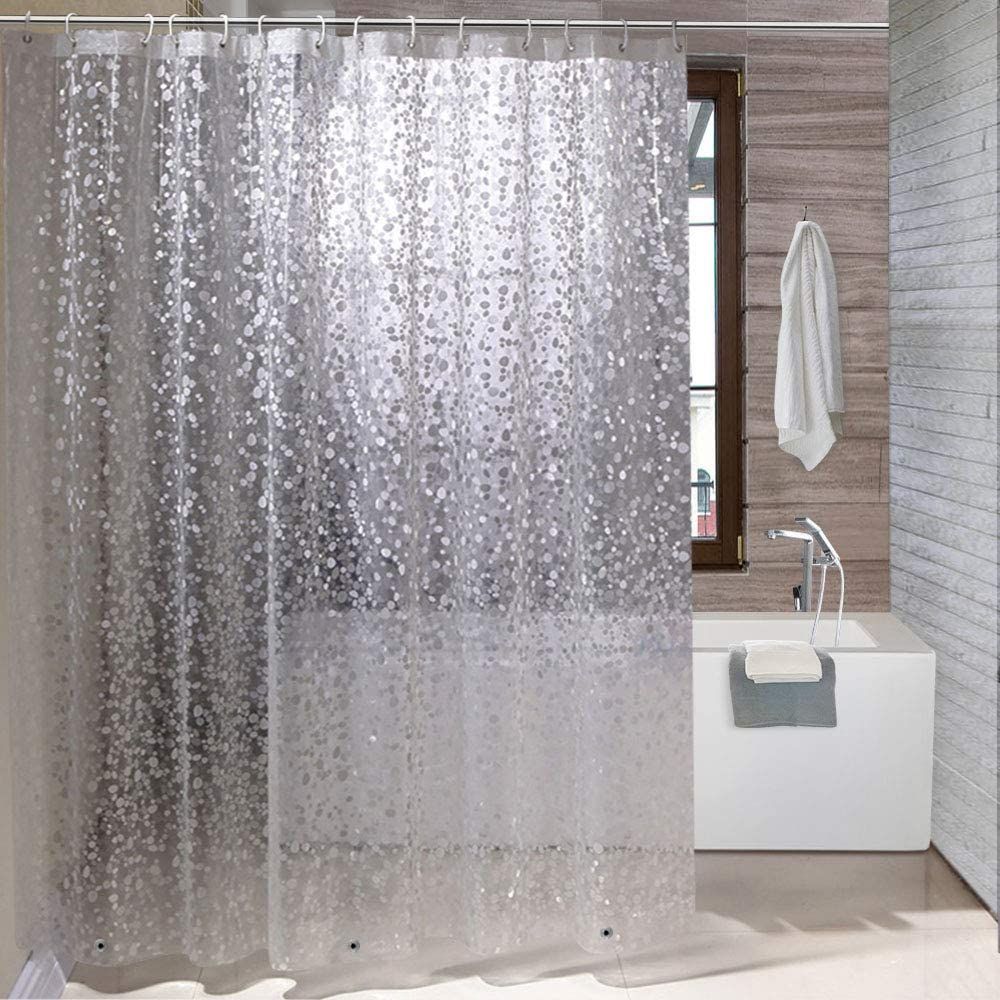 compre eva adoquines ducha impermeable cortina de bano transparente claro blanco bano cortina de lujo cortina con ganchos a 28 del zhoukougarden