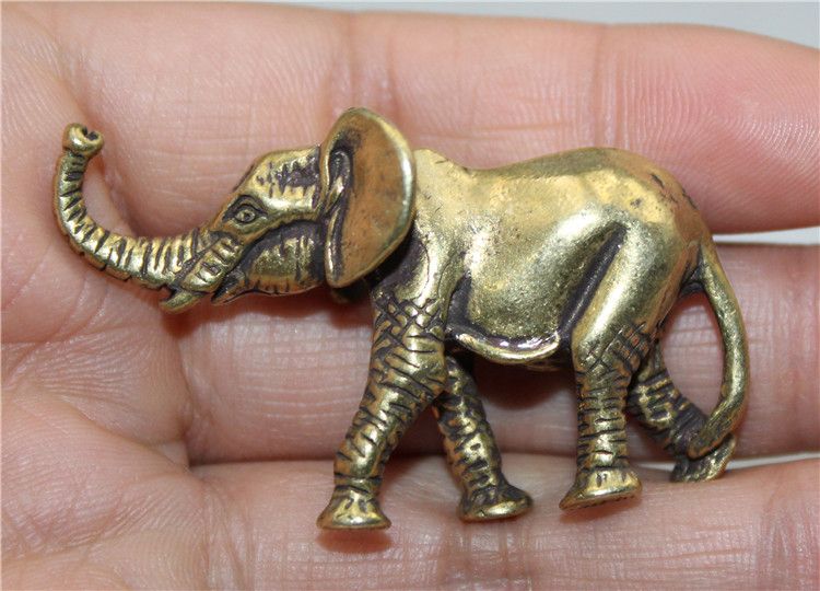 Chinese pure brass elephant Small statue