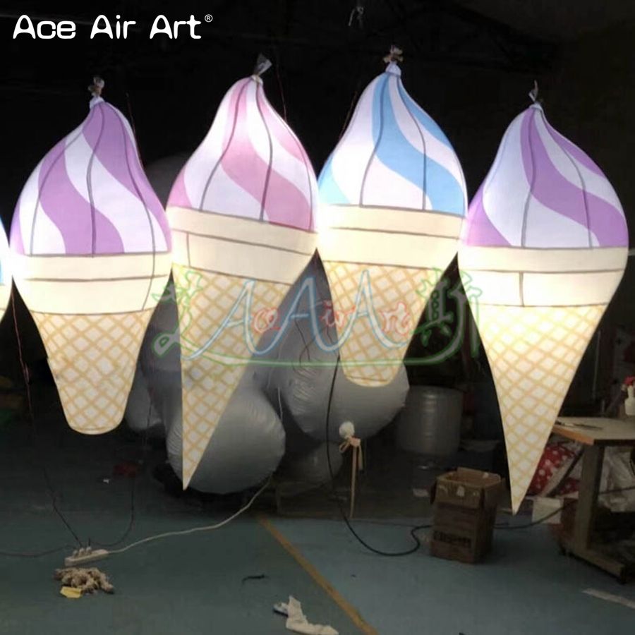 2020 2 Hanging Ice Cream Led Lighting Ice Cream Cone Model With