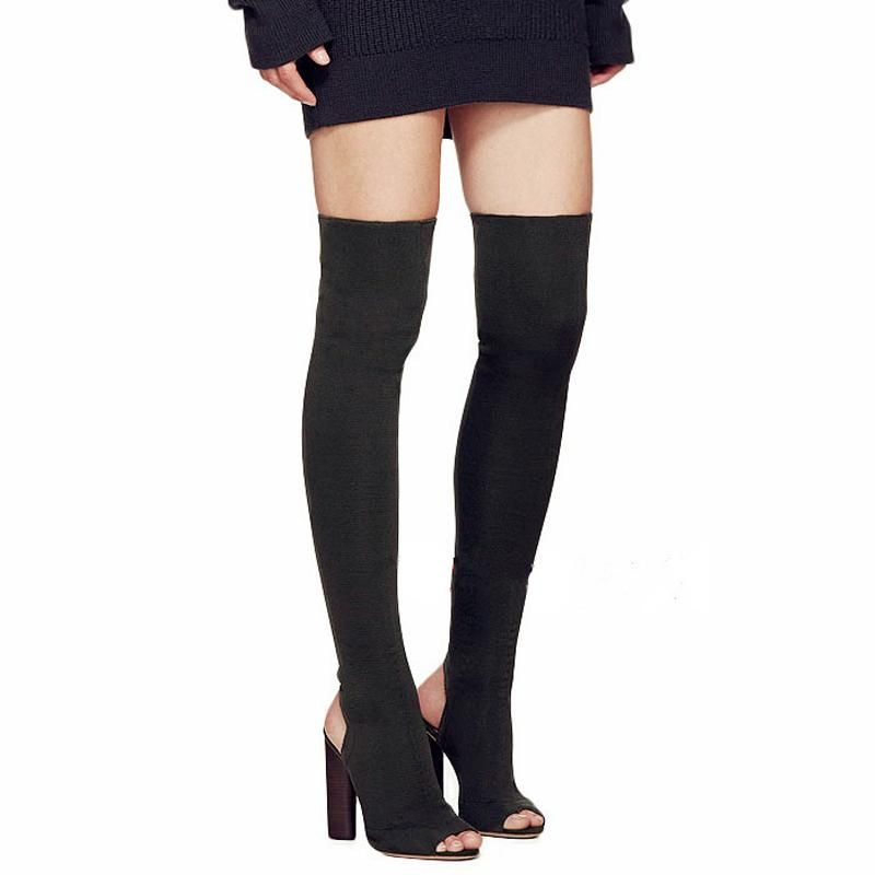 peep toe thigh high boots