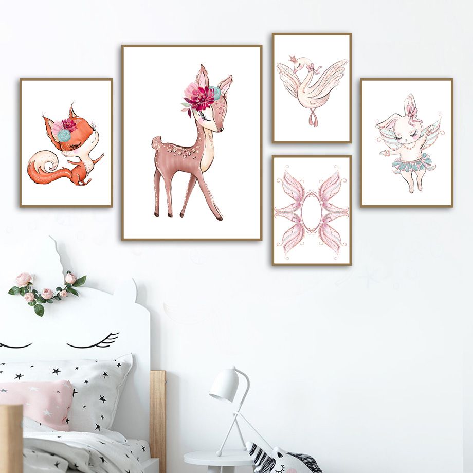buy wall art baby deer fawn enjoy flowers art poster US SELLER