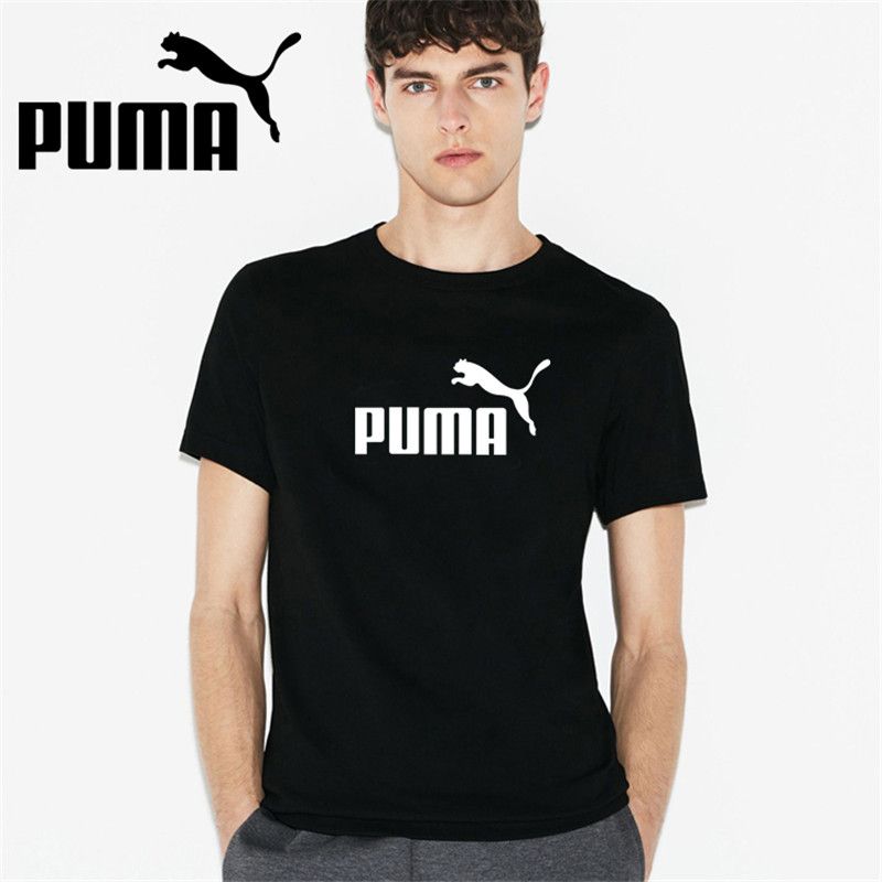 Puma Men Black White Short Sleeve T Shirt Hiphop Staff Fashion