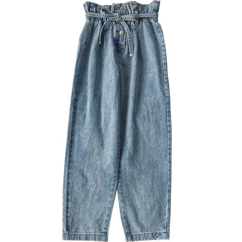 ladies blue jeans with elastic waist