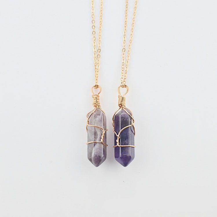 Amethyst (mit Golddraht Chain)