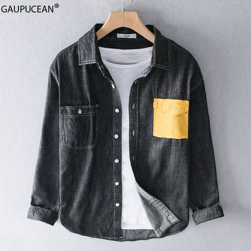 black jean shirt mens