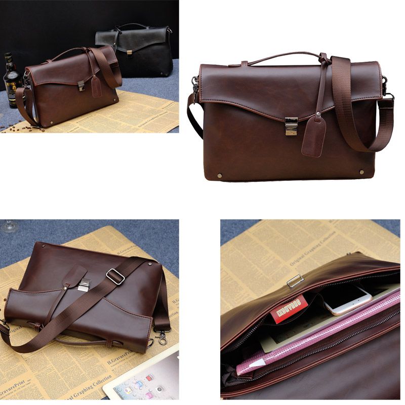 Compra Hombre De Negocios Bolso Doble Cinturón Decoración Marca OL Cuero  Hombres Maletín Abogado DouCument Bolsos Maletines Para Hombres Barato |  Entrega Rápida Y Calidad | Es.Dhgate