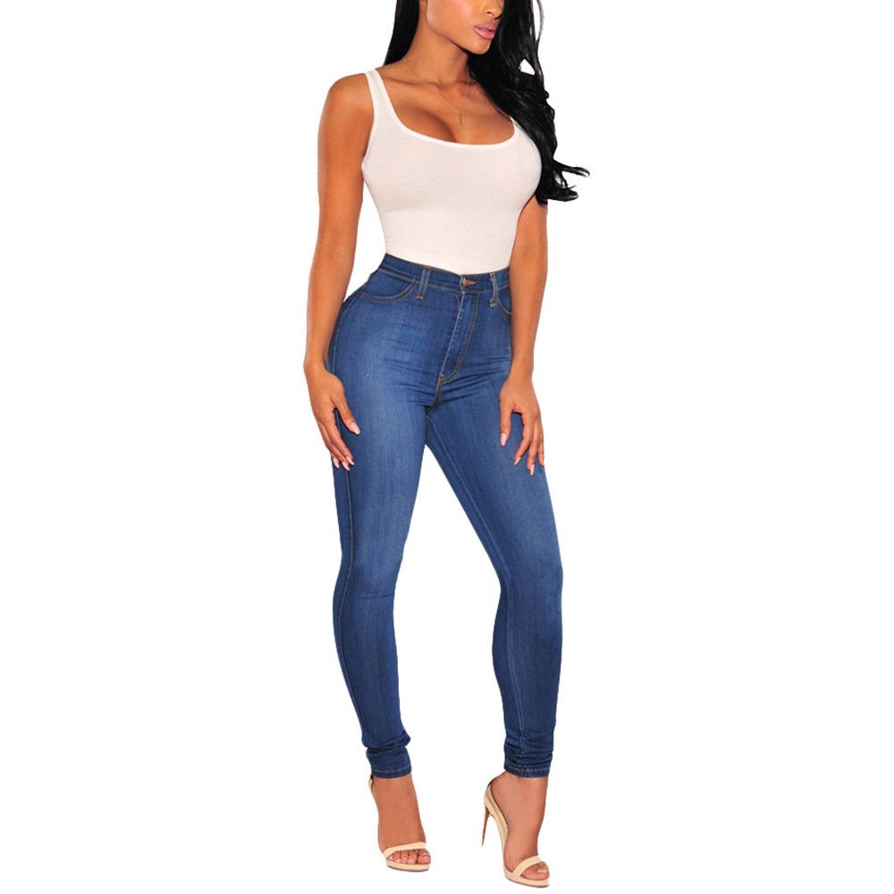 Compra Ladies Alta Cintura Jeans Stretch Manguera Jeans Jeans Leggings  Pantalones De Lápiz Delgado Delgado Elástico Pantalón Mujer Vintage Vintage  Barato | Entrega Rápida Y Calidad | Es.Dhgate