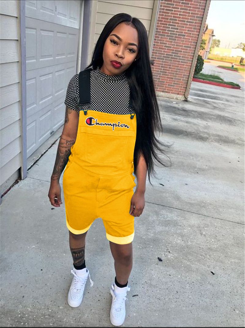 champion overalls shorts
