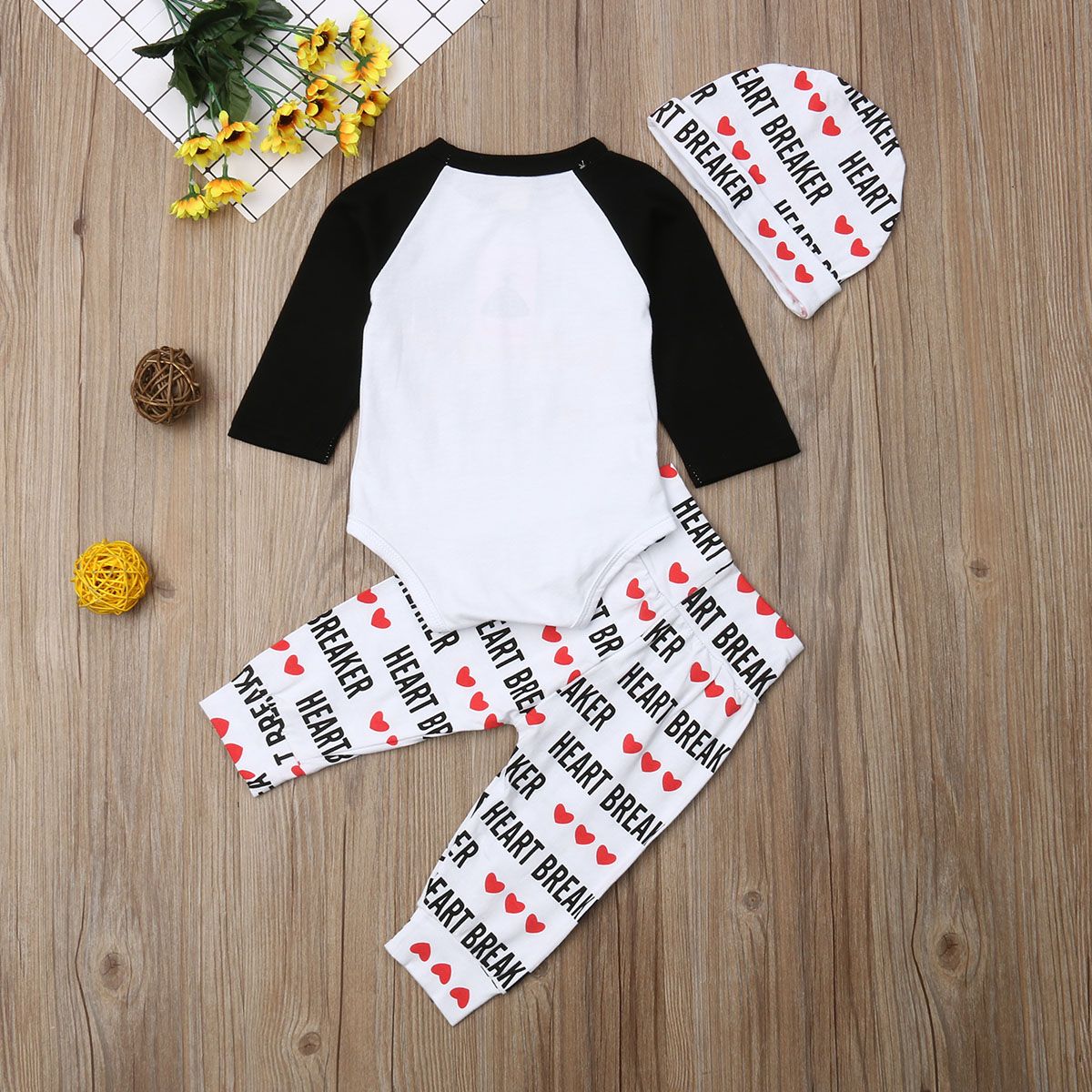 US 3PCS Valentine/'s Day Kid Baby Girl Clothes Tops T-shirt+Pants Leggings Outfit