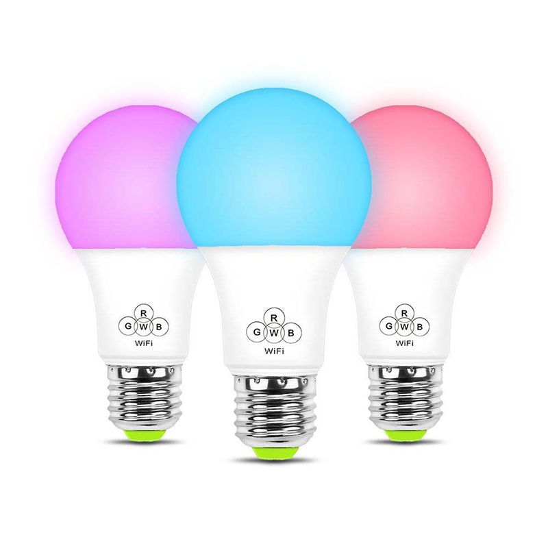 E27 Bombilla LED RGBW multicolor regulable con temporizador//Control de grupo//Modo de m/úsica Bombilla inteligentes WiFi para Alexa y Google Home Remote control by Smartphone iOS /& Android