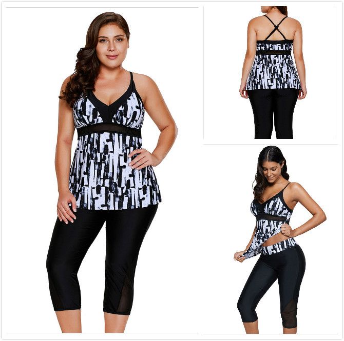 plus size swimwear cropped pants