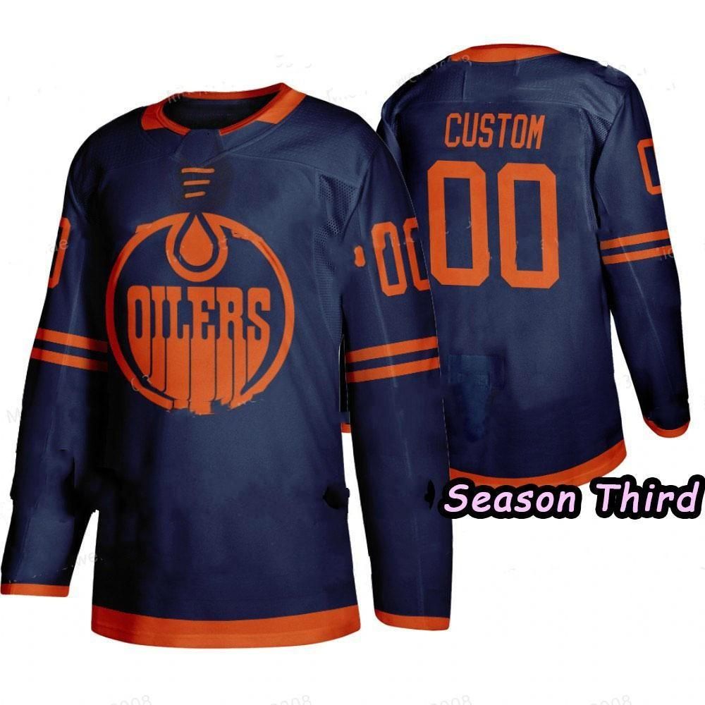 Shop Hockey Jerseys Online, Custom Edmonton Oilers Blue Third 40th