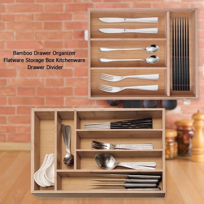 Bamboo Drawer Organizer Flatware Storage Box Kitchenware Drawer Divider  Other Home Storage Organization From Globaltradingco, $12.27