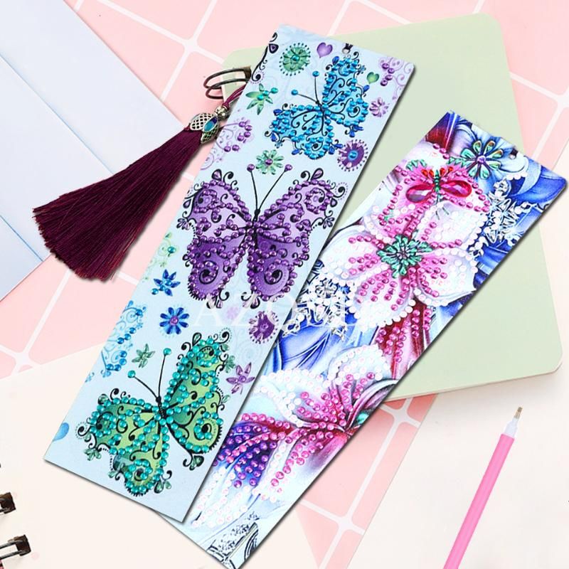 2020 AZQSD DIY Diamond Painting Bookmarks Tassel Gift Special Shaped