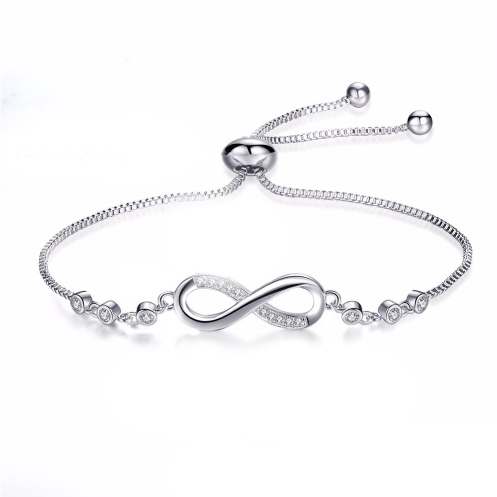 Real 925 Plata Esterlina Amor Pulsera Ilimitada Pulsera De Real 925 Plata Esterlina Amor Pulsera Ilimitada Pulsera De