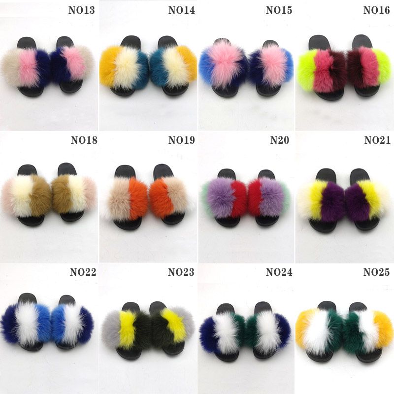 wide width fur slides