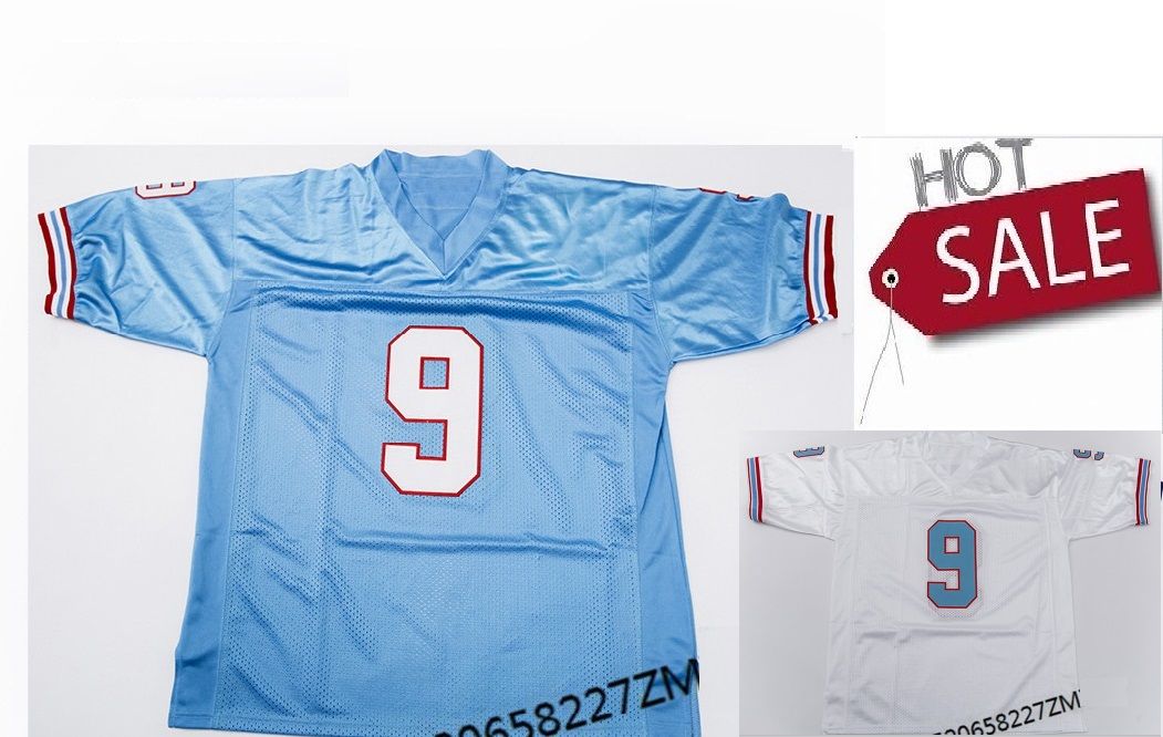 2021 Mens NCAA Oilers 9 Steve McNair Light Blue Vintage